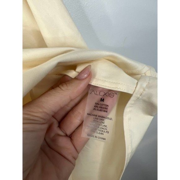 Alexis Brooks Blouson Sleeve Structured Collar Top Women's Ivory Size: M NWT - Picture 6 of 8